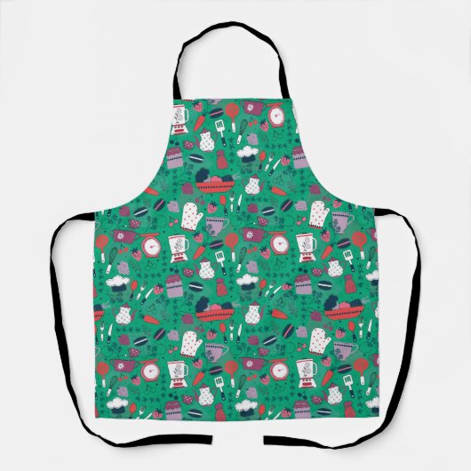 Busy Kitchen Utensils Pot Baking Bakery Pattern Schürze (Vorderseite)