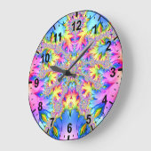 Busy Pastel Fraktal ~ Große Wanduhr (Winkel)