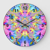Busy Pastel Fraktal ~ Große Wanduhr (Vorderseite)