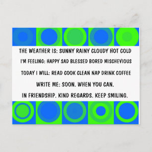 BUSY PERSONES RETRO POSTCARD POSTKARTE