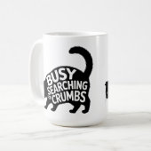 Busy Searching for Crumbs Fat Cat Diet Humor Kaffeetasse (Vorderseite Links)