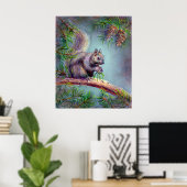 BUSY SQUIRREL VON SHARON SHARPE POSTER (Heimbüro)