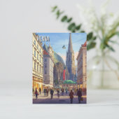 Busy Street Stephansplatz Vienna Austria Travel Postkarte (Stehend Vorderseite)