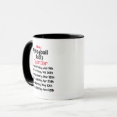 Busy Volleyball Vaters Kalender-Tasse Tasse (Vorderseite Links)