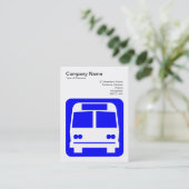 Buszeichen - Blau auf Weiß Visitenkarte (Stehend Vorderseite)