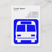 Buszeichen - Blau auf Weiß Visitenkarte (Rückseite)