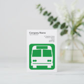 Buszeichen - grün auf Weiß Visitenkarte (Stehend Vorderseite)