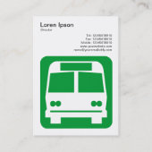 Buszeichen - grün auf Weiß Visitenkarte (Rückseite)