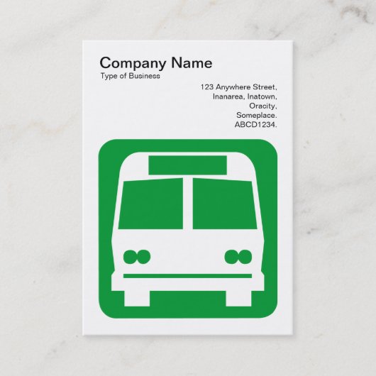Buszeichen - grün auf Weiß Visitenkarte (Vorderseite)
