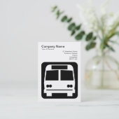 Buszeichen - Schwarz auf Weiß Visitenkarte (Stehend Vorderseite)