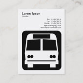 Buszeichen - Schwarz auf Weiß Visitenkarte (Rückseite)
