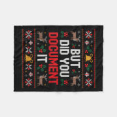 But Did You Doent It Funny Office Christmas Ugly Fleecedecke (Vorderseite (Horizontal))
