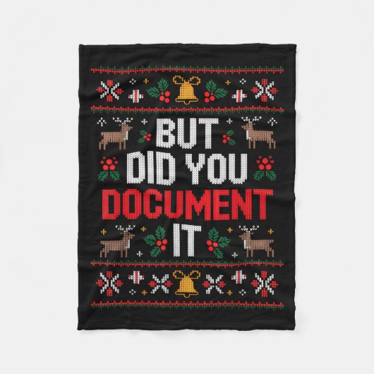 But Did You Doent It Funny Office Christmas Ugly Fleecedecke (Vorderseite)