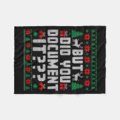 But Did You Doent It Funny Office Christmas Ugly Fleecedecke (Vorderseite (Horizontal))