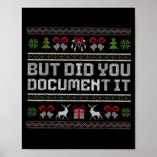 But Did You Doent It Funny Office Christmas Ugly Poster (Vorne)
