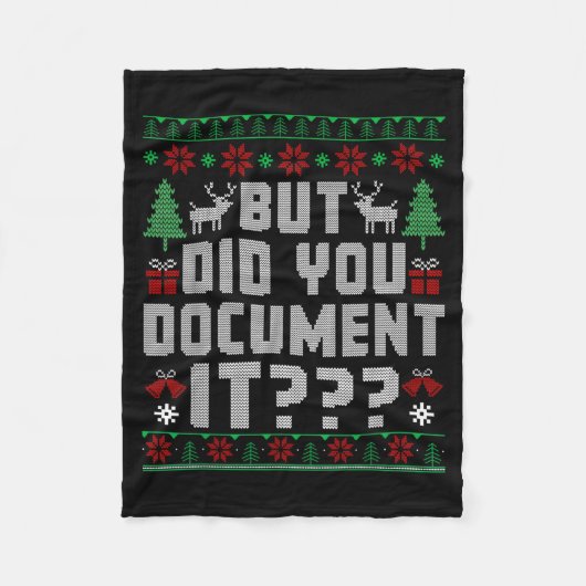 But Did You Doent It Funny Office Christmas Ugly S Fleecedecke (Vorderseite)