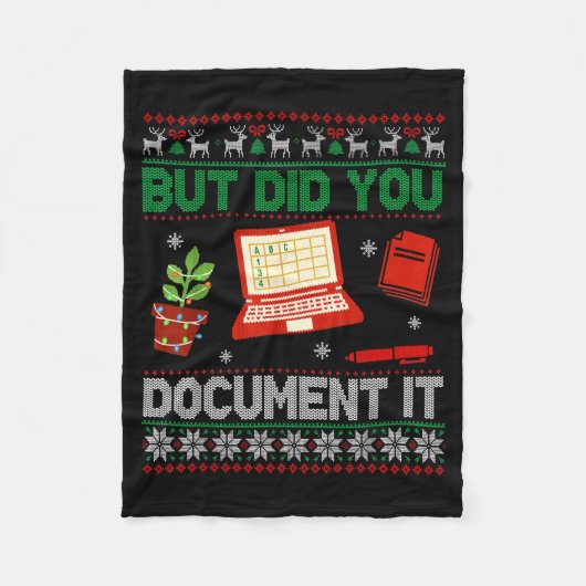 But Did You Doent It Funny Office Christmas Ugly S Fleecedecke (Vorderseite)