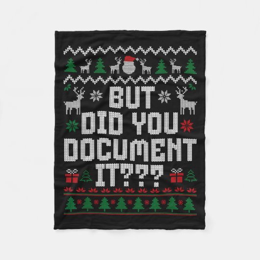 But Did You Doent It Funny Office Christmas Ugly S Fleecedecke (Vorderseite)