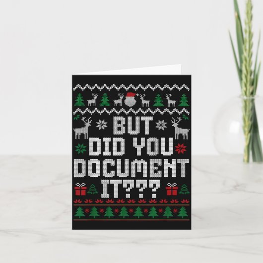 But Did You Doent It Funny Office Christmas Ugly S Karte (Vorderseite)