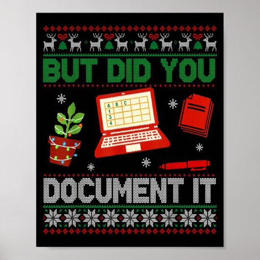 But Did You Doent It Funny Office Christmas Ugly S Poster (Vorne)