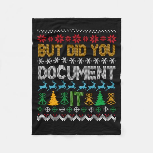 But Did You Doent It Ugly Funny Christmas Sweater Fleecedecke (Vorderseite)