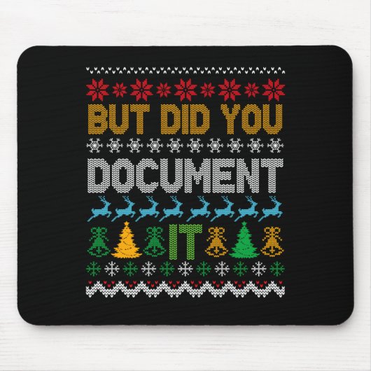 But Did You Doent It Ugly Funny Christmas Sweater  Mousepad (Vorne)