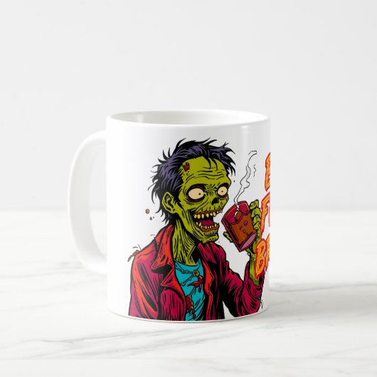 But First Brains Mug | Funny Zombie Coffee Cup Kaffeetasse (Vorderseite Links)