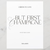 But First Champagne Elegant Wedding Sign (Vorderseite)