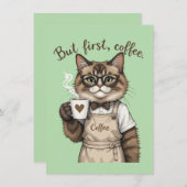 But First, Coffee Cat Dankeskarte (Vorne/Hinten)