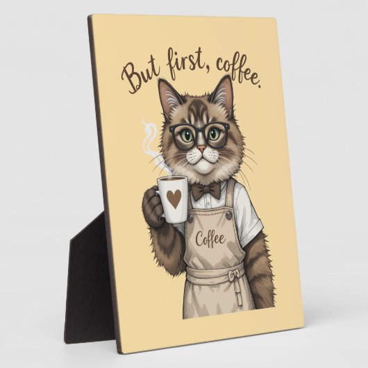 But First, Coffee Cat Fotoplatte (Seite)