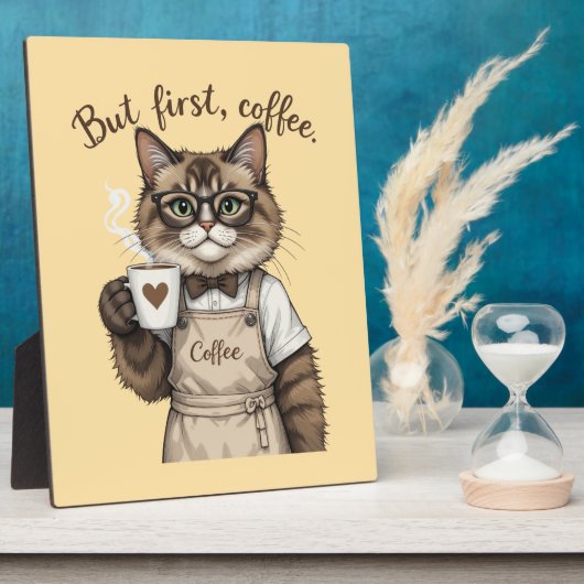 But First, Coffee Cat Fotoplatte (Seite)
