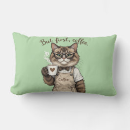 But First, Coffee Cat Lendenkissen