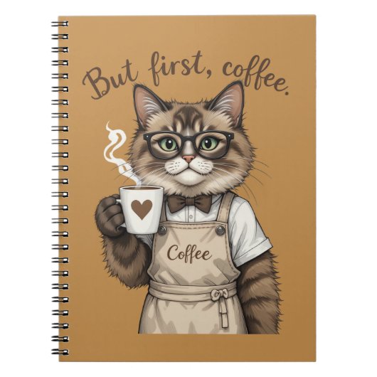 But First, Coffee Cat Notizblock (Vorderseite)