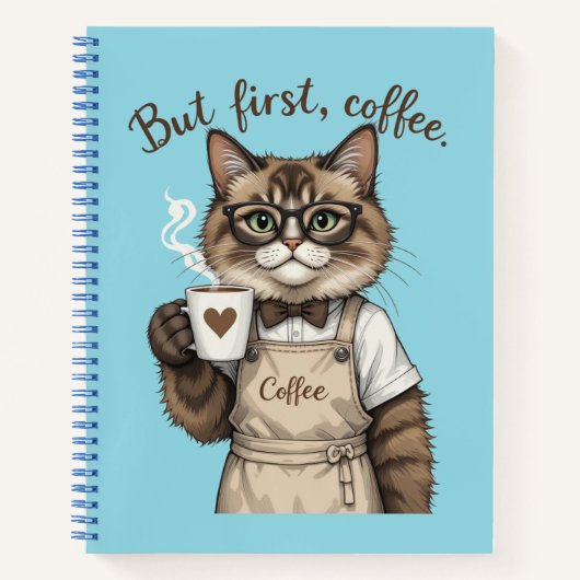 But First, Coffee Cat Notizblock (Vorderseite)