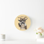 But First, Coffee Cat Runde Wanduhr (Zuhause)