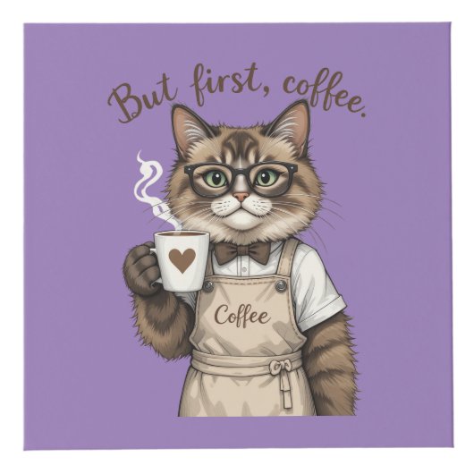 But First, Coffee Cat Würfel (Vorderseite)