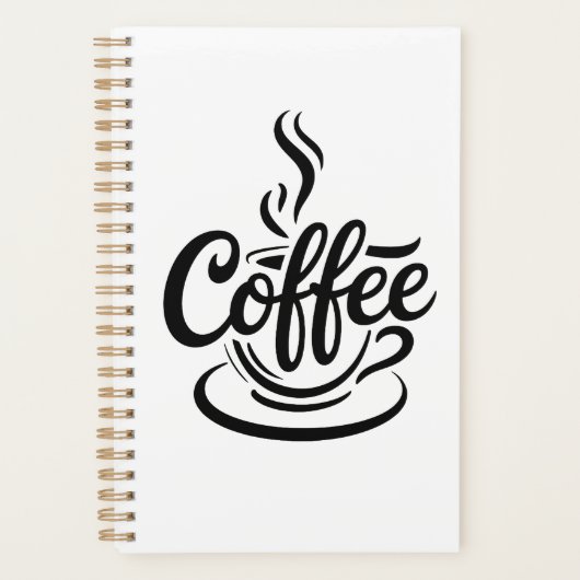 But First Coffee | Chic Modern Script Typography D Planer (Vorderseite)