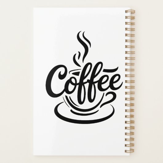 But First Coffee | Chic Modern Script Typography D Planer (Rückseite)