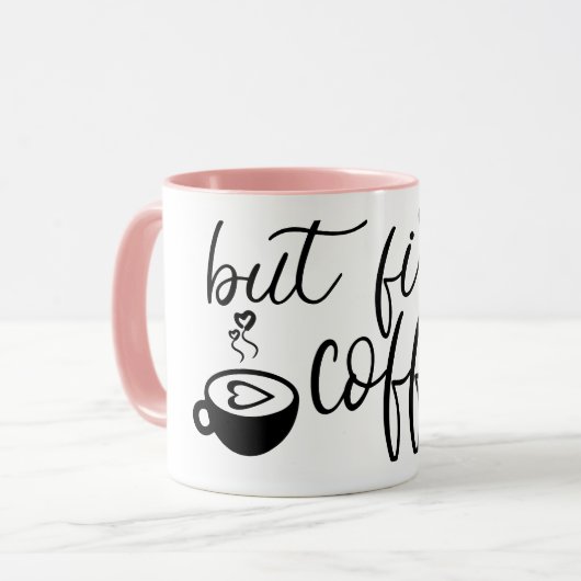 But First Coffee Cute Coffee Mug Funny Ceramic Mug Tasse (Vorderseite Links)