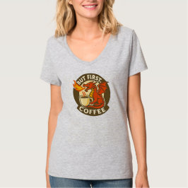 But First Coffee dragon funny java addict gift  T-Shirt