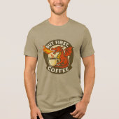 But First Coffee dragon funny java addict gift Tri-Blend Shirt (Vorderseite)