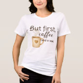 But First Coffee Nap Funny Beige Brown Tri-Blend Shirt (Vorderseite)
