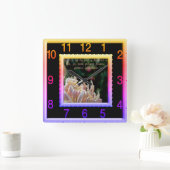 But the fruit of the Spirit Rainbow Square Clock Quadratische Wanduhr (Zuhause)