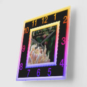 But the fruit of the Spirit Rainbow Square Clock Quadratische Wanduhr (Winkel)