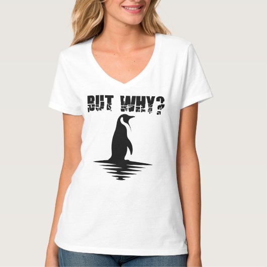 But Why Penguin, Penguin Walking Graphic T-Shirt (Vorderseite)