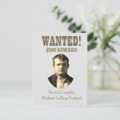 Butch Cassidy Wollte 🚨 Wild West Outlaw USA Postkarte (Stehend Vorderseite)
