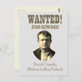 Butch Cassidy Wollte 🚨 Wild West Outlaw USA Postkarte (Vorne/Hinten)