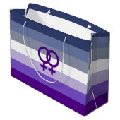 Butch Lesbian Liebe WLW Pride Große Geschenktüte (Rückseite Schrägansicht)