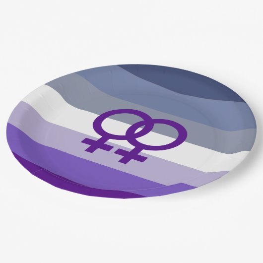 Butch Lesbian Liebe WLW Pride Pappteller (Schrägansicht)