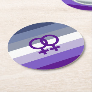 Butch Lesbian Liebe WLW Pride Runder Pappuntersetzer